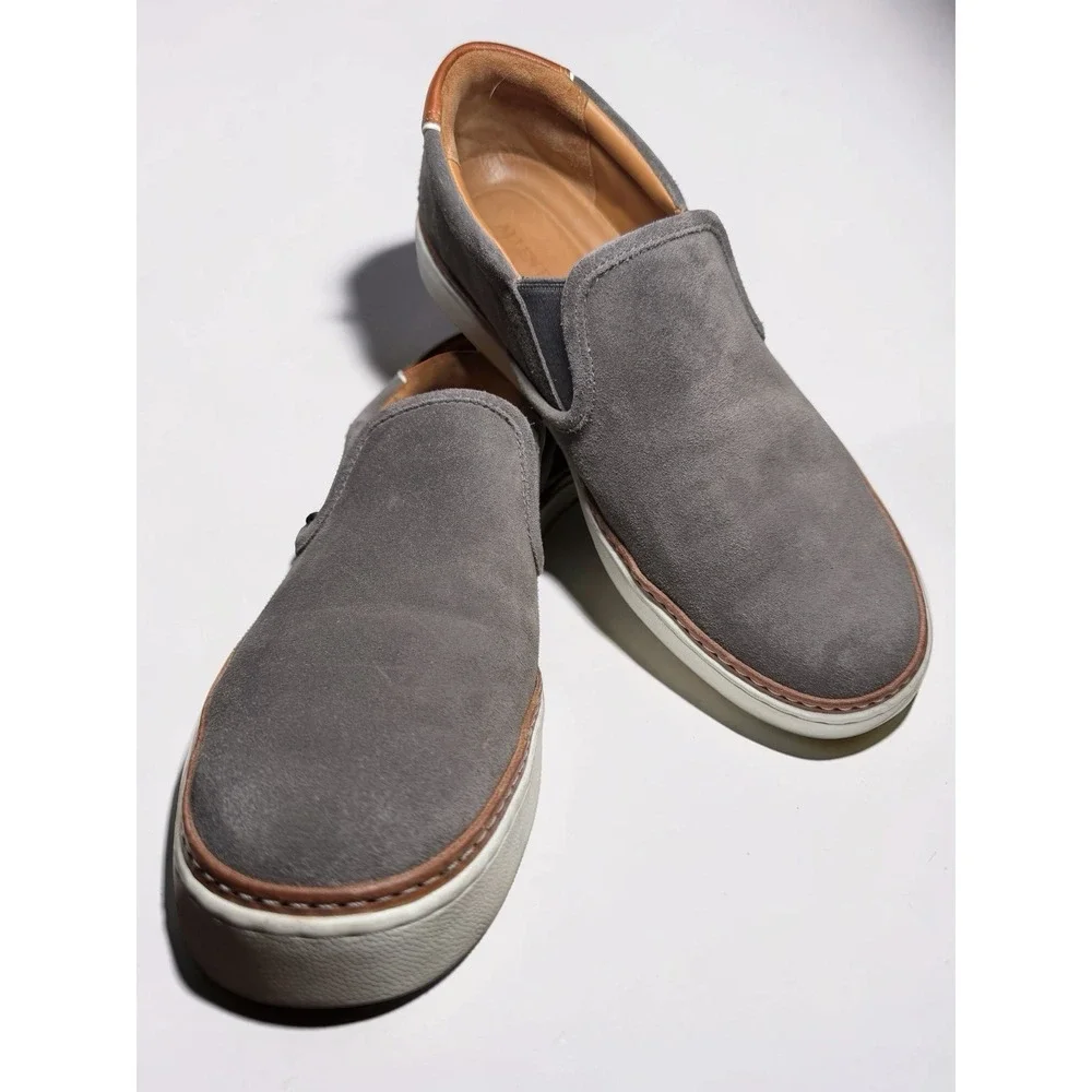 Allen Edmonds Men's Alpha Loafer Size 8.5 D Suede Slip On Sneaker Grey Suede EUC